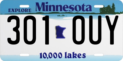 MN license plate 301OUY