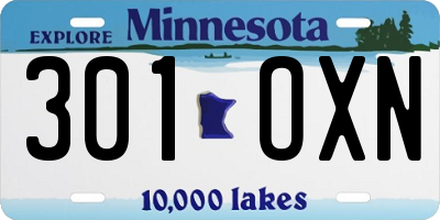 MN license plate 301OXN