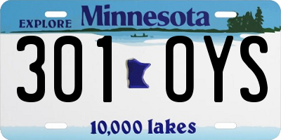 MN license plate 301OYS