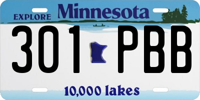 MN license plate 301PBB