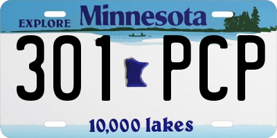 MN license plate 301PCP