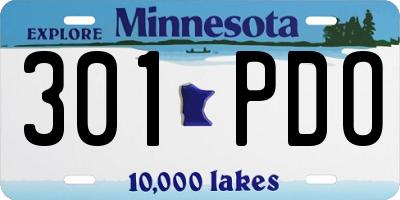 MN license plate 301PDO