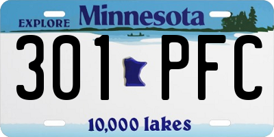 MN license plate 301PFC