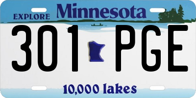 MN license plate 301PGE