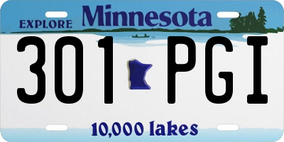 MN license plate 301PGI