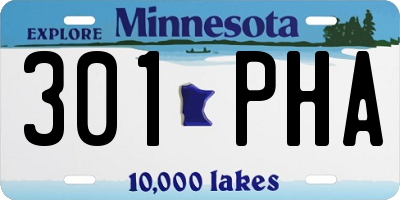 MN license plate 301PHA