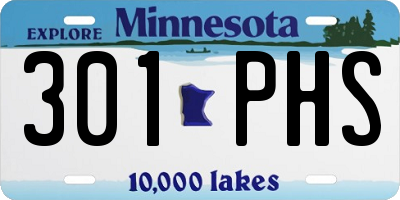 MN license plate 301PHS