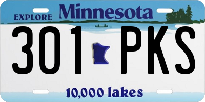 MN license plate 301PKS