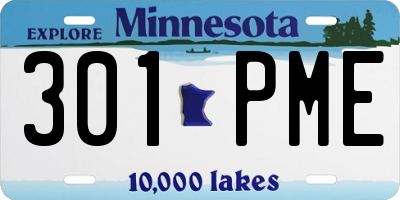 MN license plate 301PME