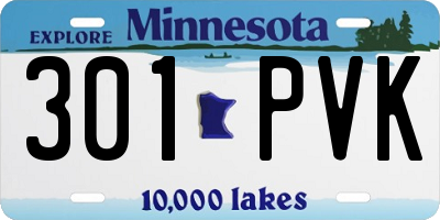 MN license plate 301PVK