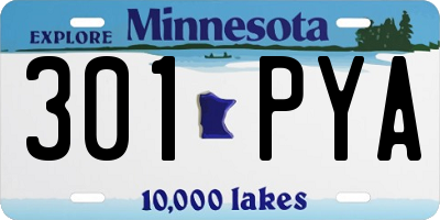 MN license plate 301PYA