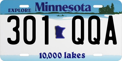 MN license plate 301QQA