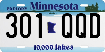 MN license plate 301QQD