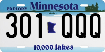 MN license plate 301QQQ
