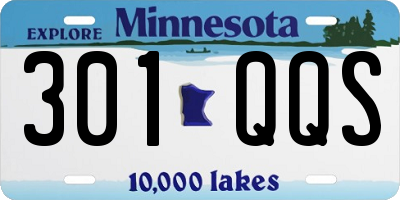 MN license plate 301QQS