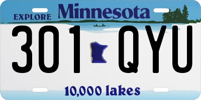 MN license plate 301QYU