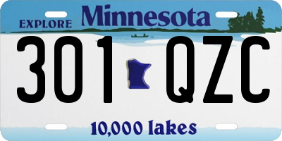 MN license plate 301QZC