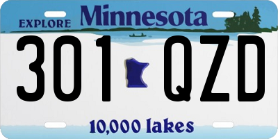 MN license plate 301QZD