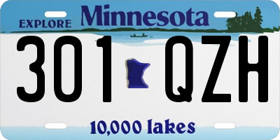 MN license plate 301QZH