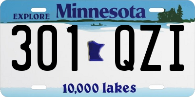 MN license plate 301QZI