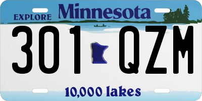 MN license plate 301QZM