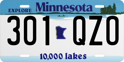 MN license plate 301QZO