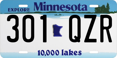 MN license plate 301QZR
