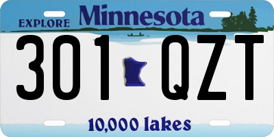 MN license plate 301QZT