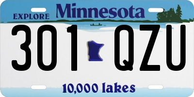 MN license plate 301QZU