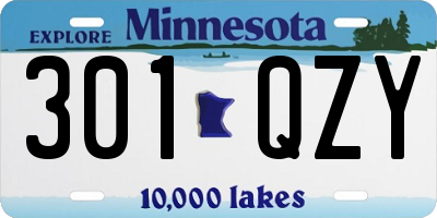 MN license plate 301QZY