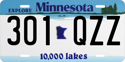 MN license plate 301QZZ