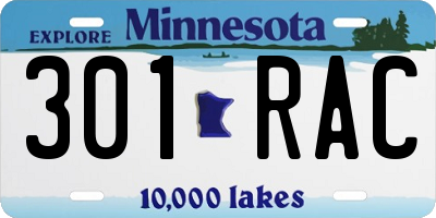 MN license plate 301RAC