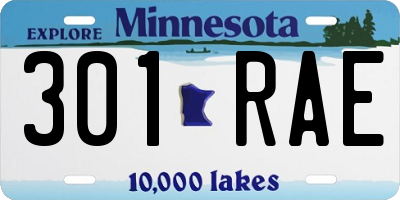 MN license plate 301RAE