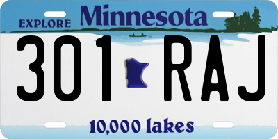 MN license plate 301RAJ