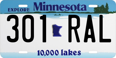 MN license plate 301RAL