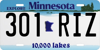 MN license plate 301RIZ