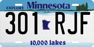MN license plate 301RJF