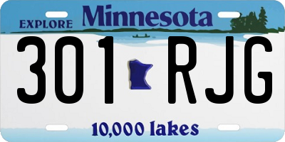 MN license plate 301RJG