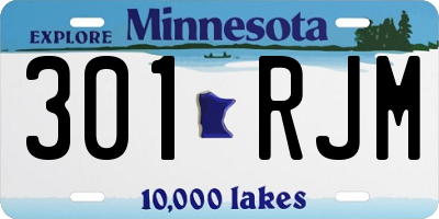 MN license plate 301RJM