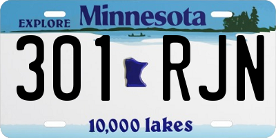 MN license plate 301RJN