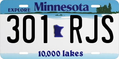 MN license plate 301RJS