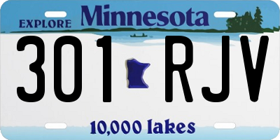 MN license plate 301RJV