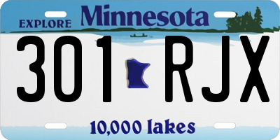 MN license plate 301RJX