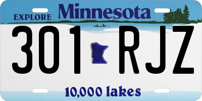MN license plate 301RJZ