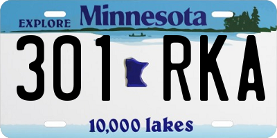 MN license plate 301RKA