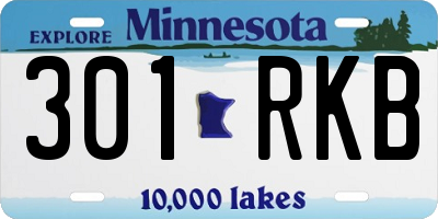 MN license plate 301RKB