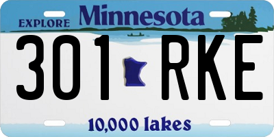 MN license plate 301RKE