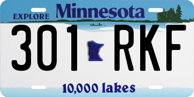 MN license plate 301RKF
