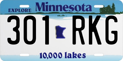 MN license plate 301RKG