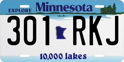 MN license plate 301RKJ